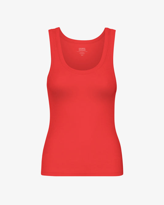 Colorful Standard, Women Organic Rib Tank Top - Red Tangerine