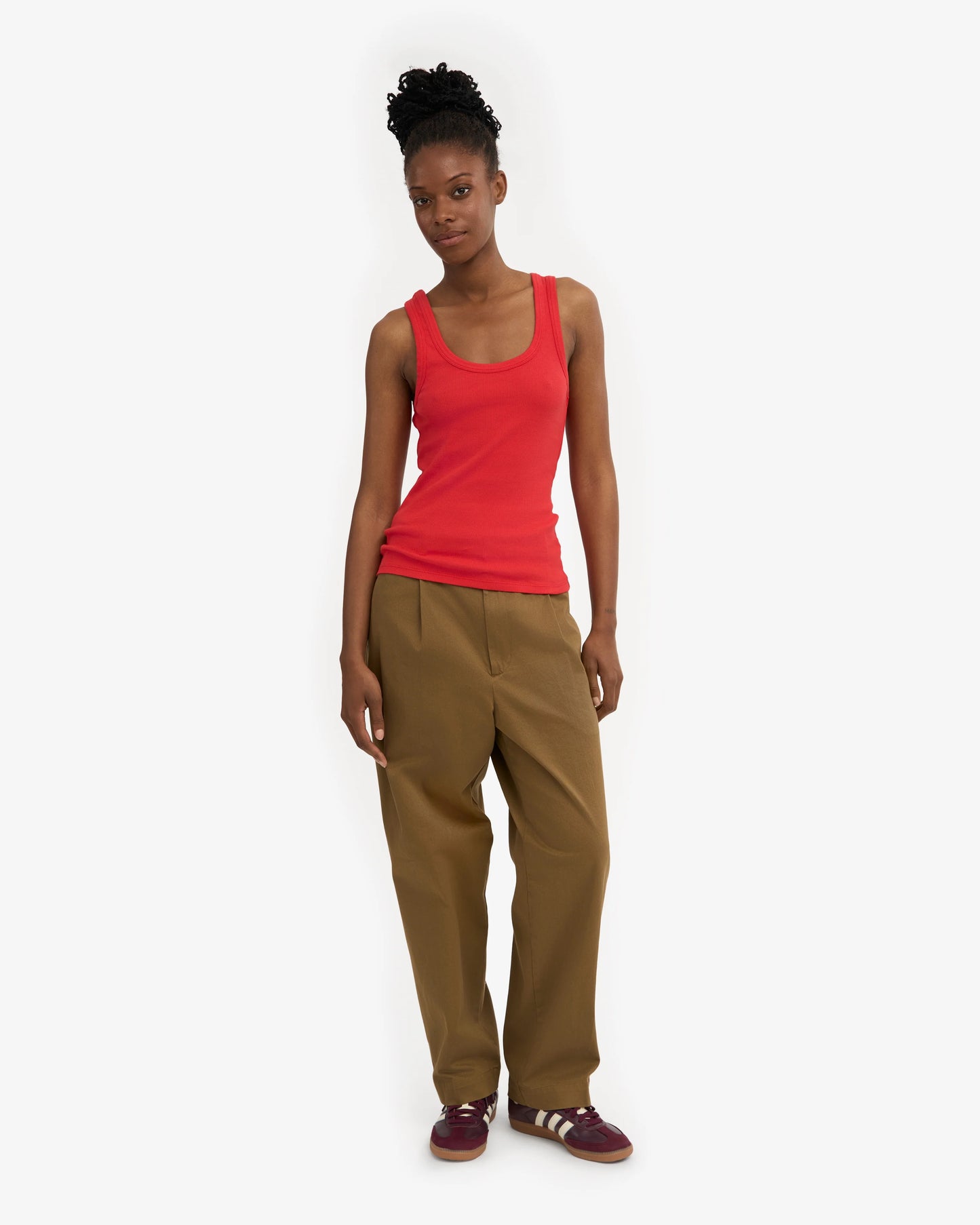 Colorful Standard, Women Organic Rib Tank Top - Red Tangerine