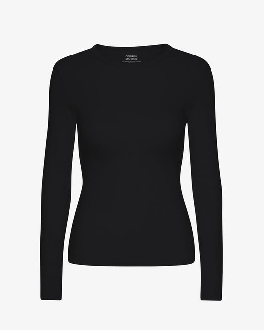 Colorful Standard, Organic Rib LS T-Shirt, Deep Black