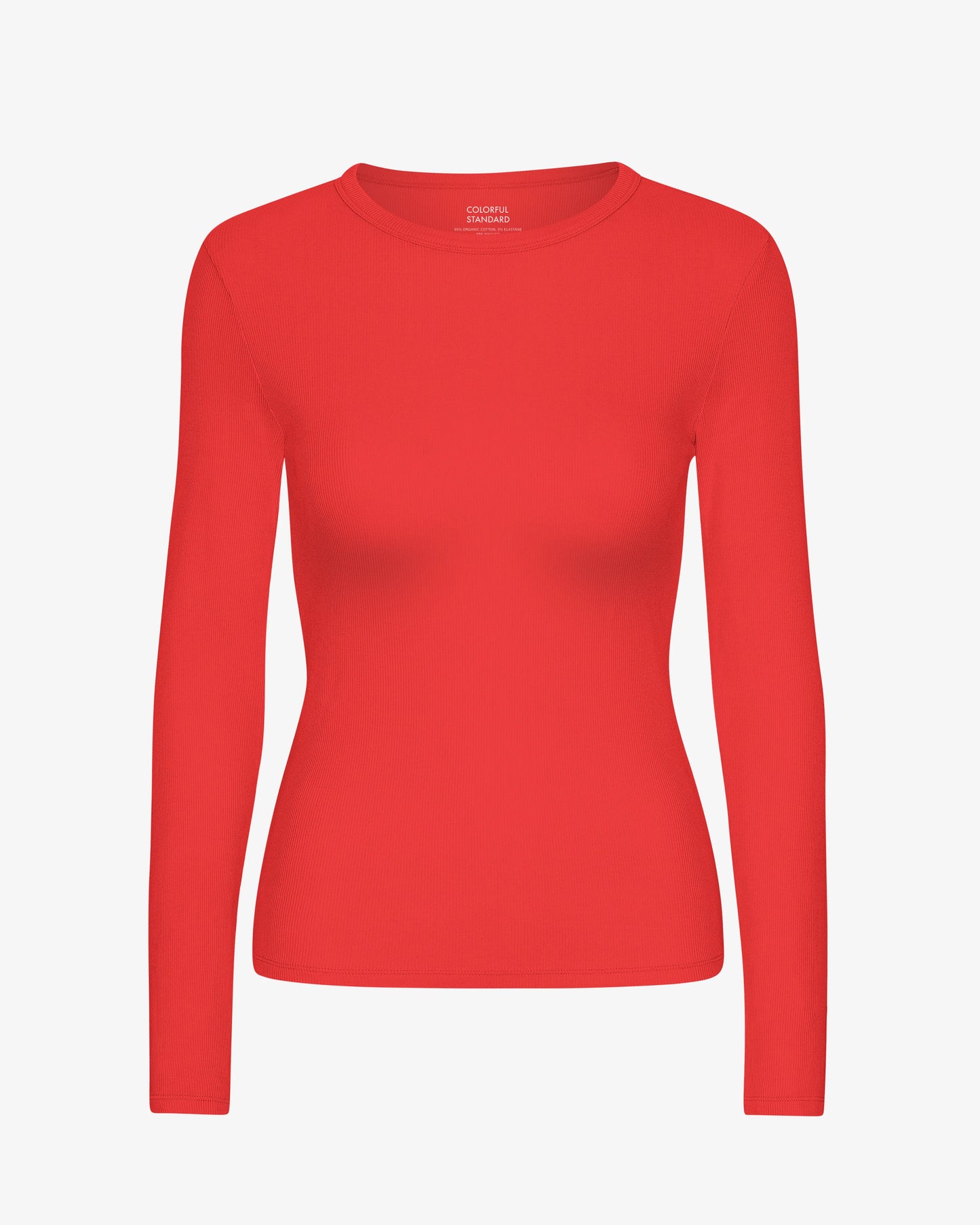 Colorful Standard, Organic Rib LS T-Shirt, Red Tangerine