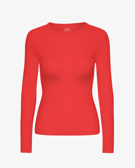 Colorful Standard, Organic Rib LS T-Shirt, Red Tangerine
