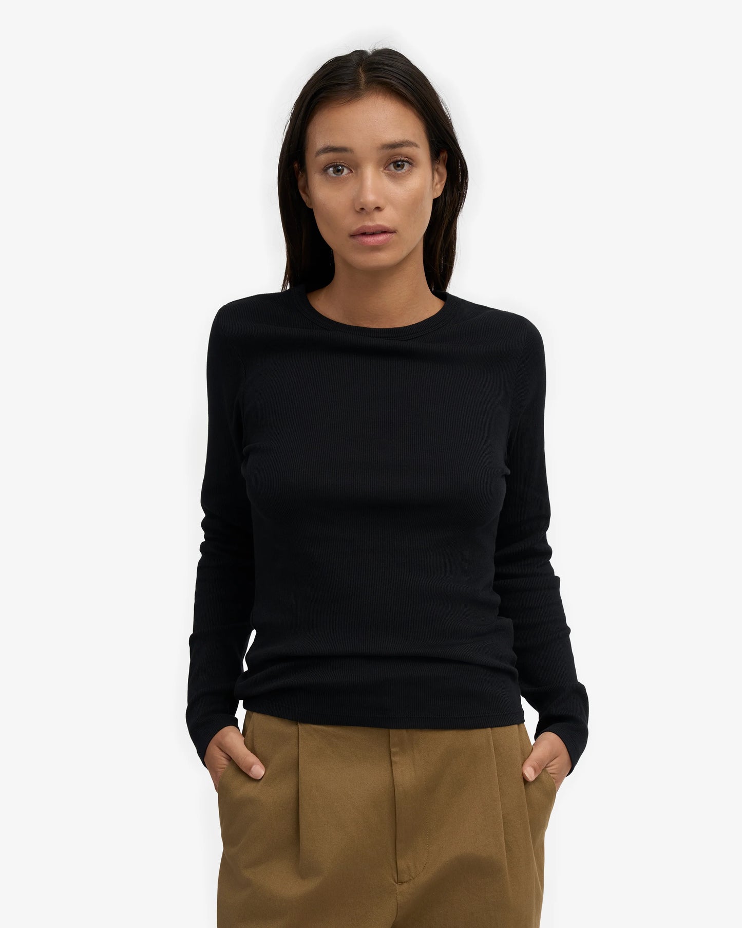 Colorful Standard, Organic Rib LS T-Shirt, Deep Black