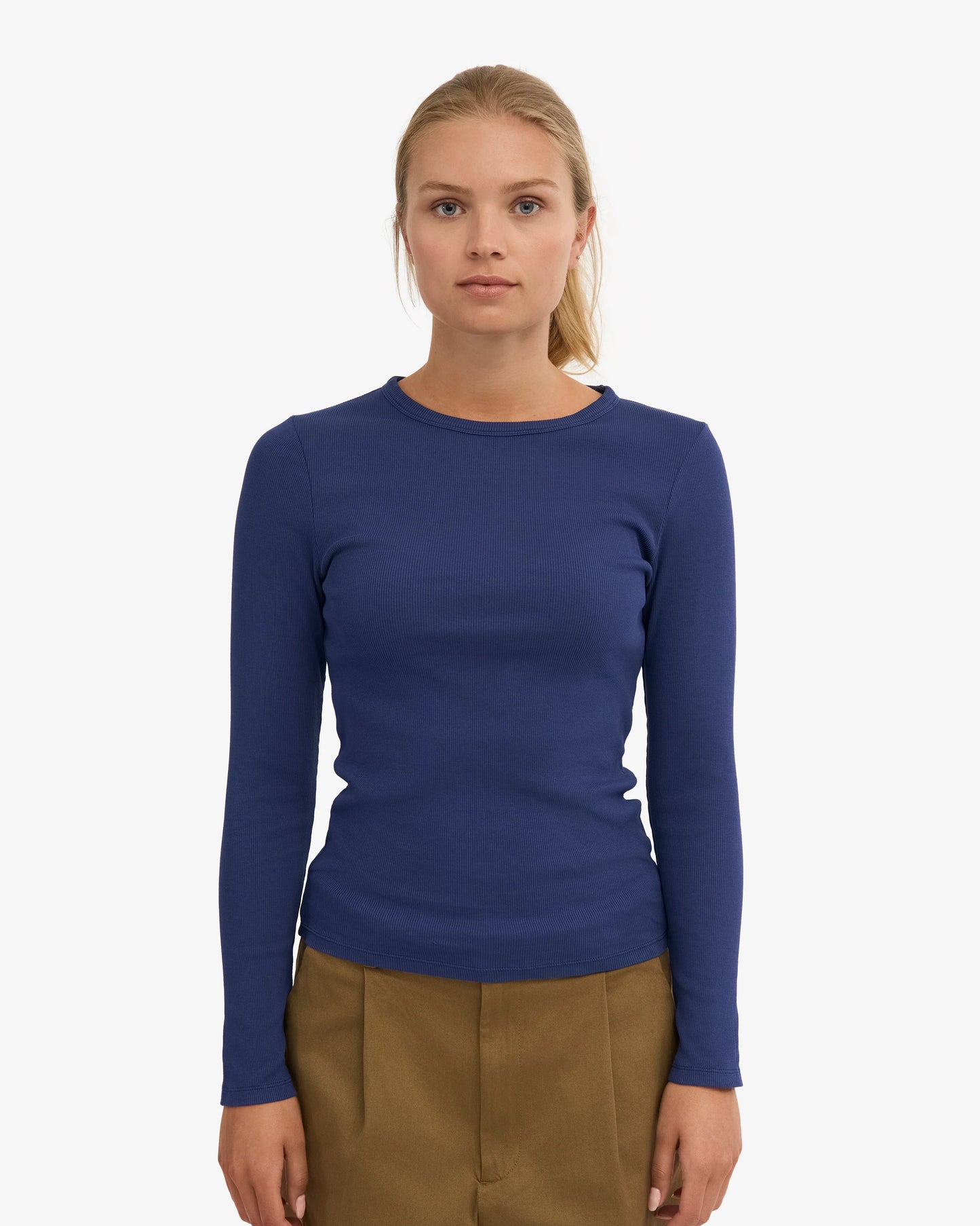 Colorful Standard, Organic Rib LS T-Shirt, Marine Blue