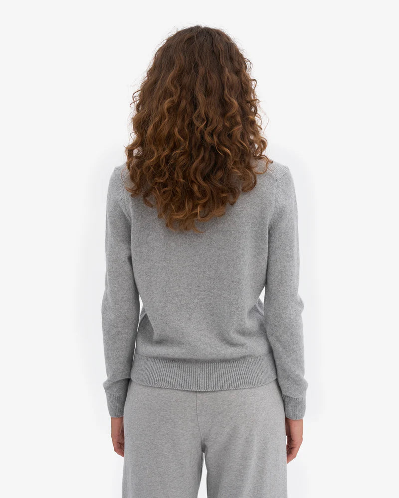 Colorful Standard, Women merino wool collar cardigan, Heather Grey