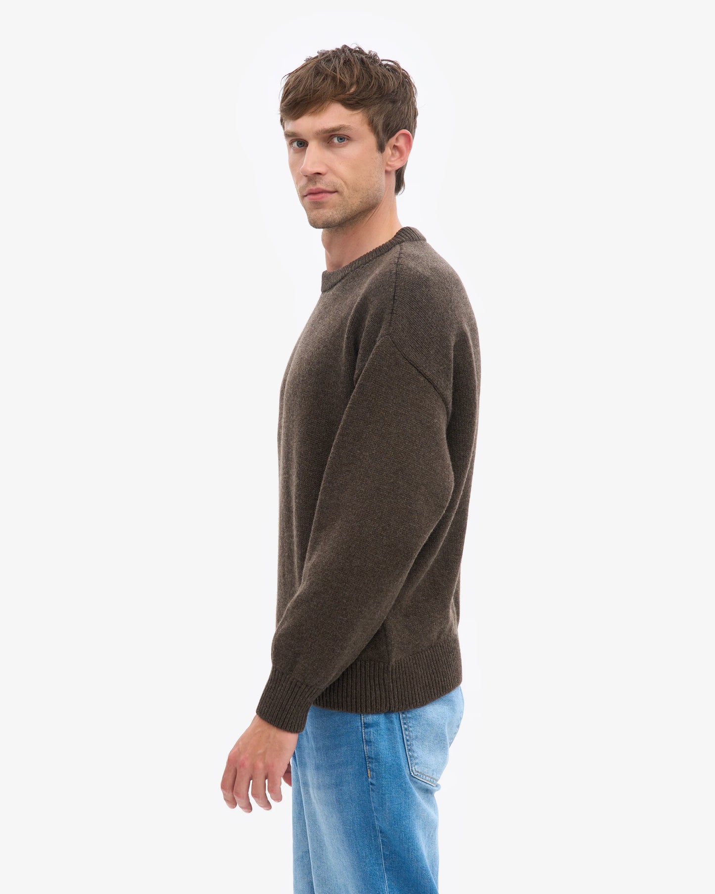 Colorful Standard, Oversized Merino Wool Crew, Coffee Brown