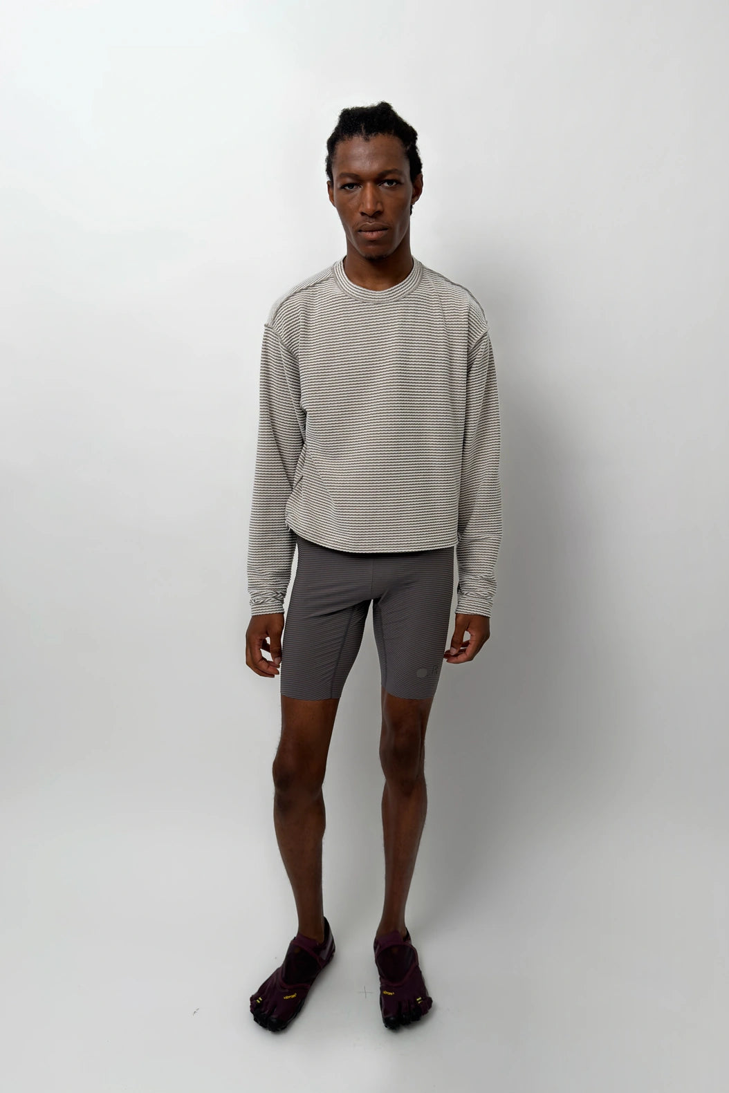 Optimistic Runners, Cropped Warm Longsleeve, Brown