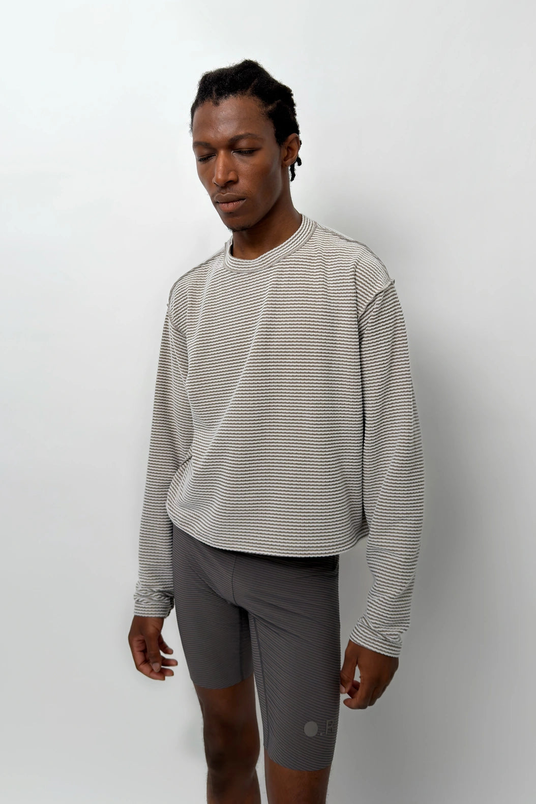 Optimistic Runners, Cropped Warm Longsleeve, Brown