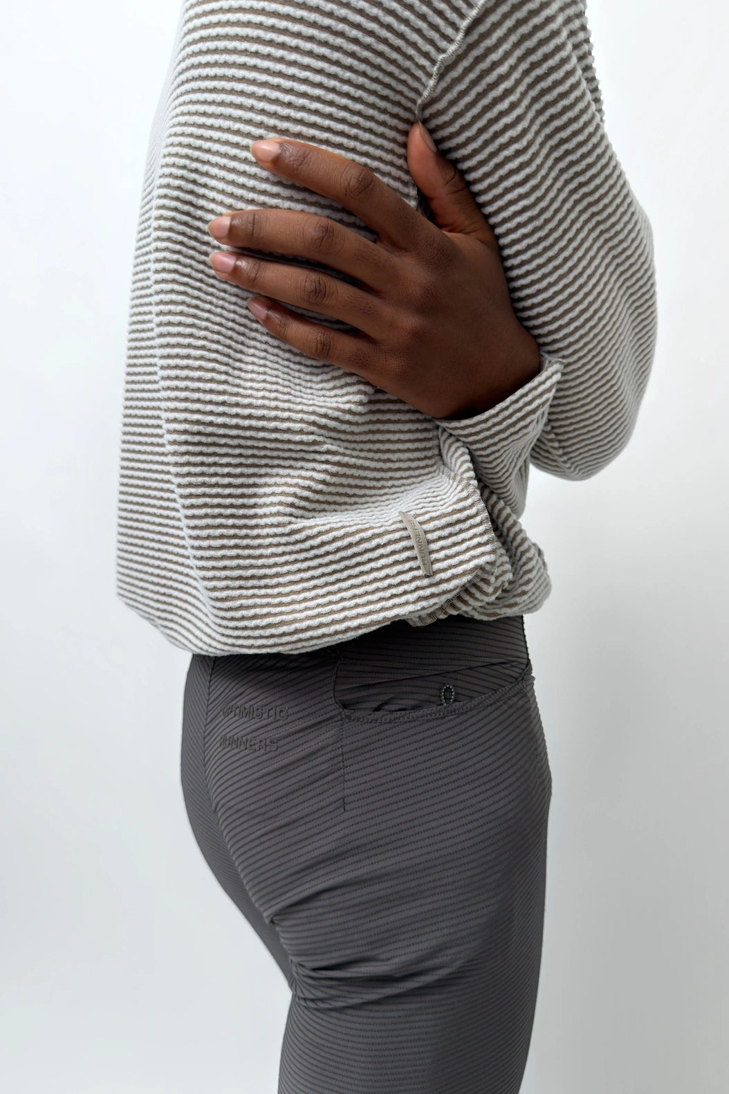 Optimistic Runners, Cropped Warm Longsleeve, Brown