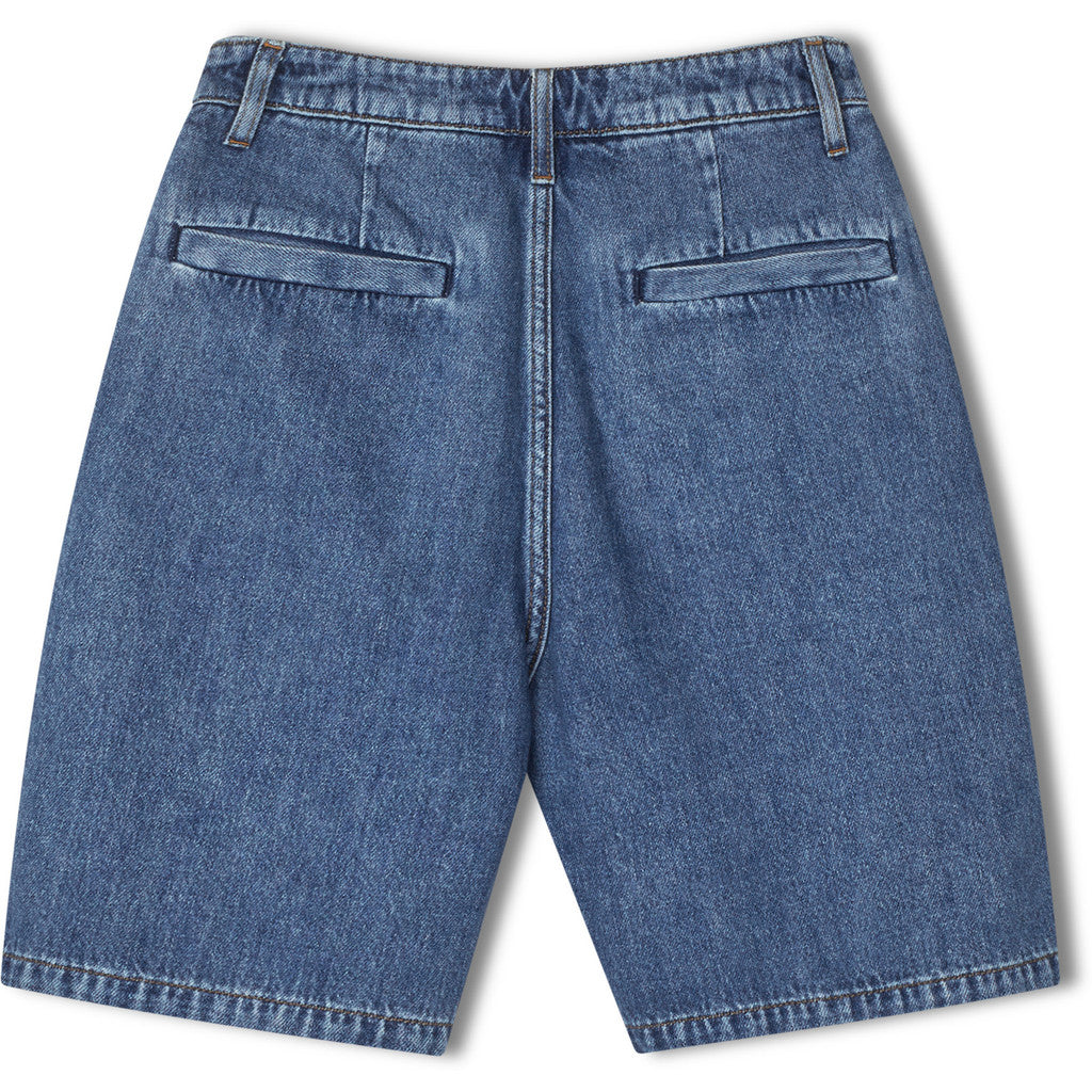 R.A Denim, D9 Wide Chino Shorts, Mid Blue