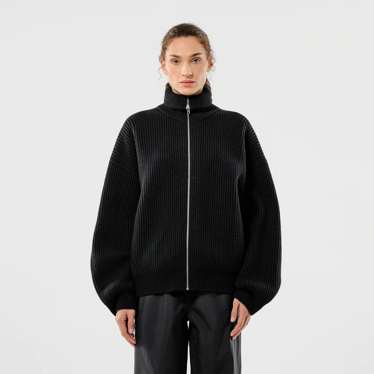 66 NORTH, Vonarstræti Zipped Wool Sweater, Black