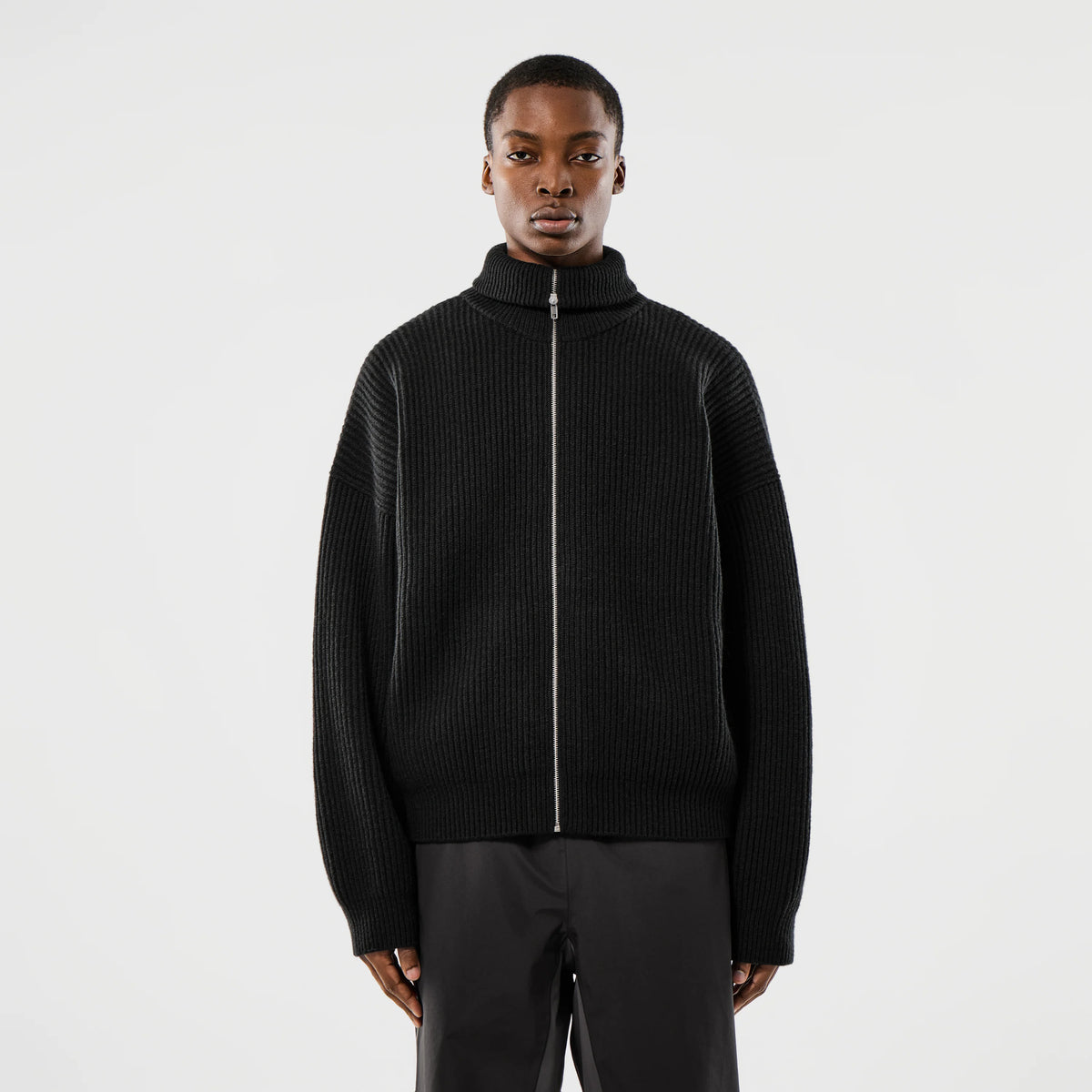 66 NORTH, Vonarstræti Zipped Wool Sweater, Black