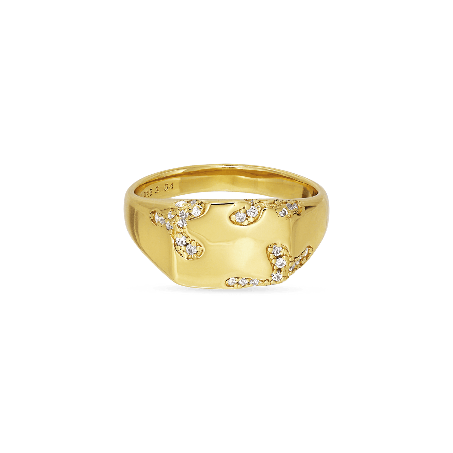 Jane Kønig, Iced Signet Ring, Guld