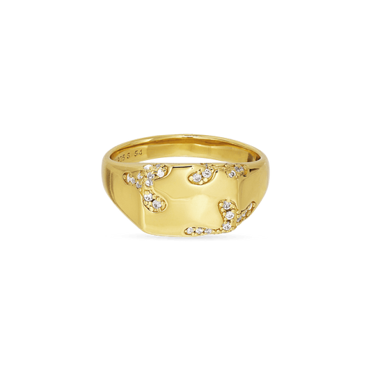 Jane Kønig, Iced Signet Ring, Guld