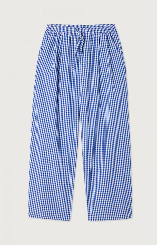 American Vintage, EKIROW TROUSERS, BLUE GINGHAM