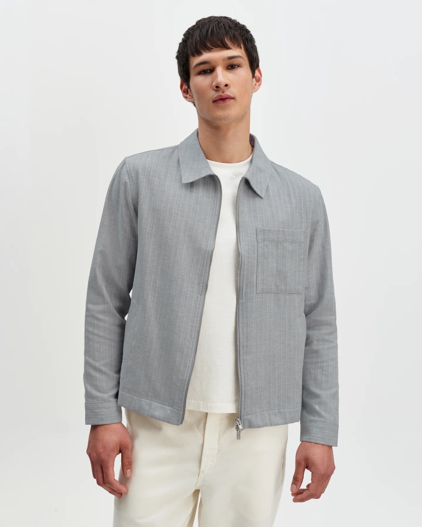 WAX, Eldon  Herringbone Jacket, Light Blue