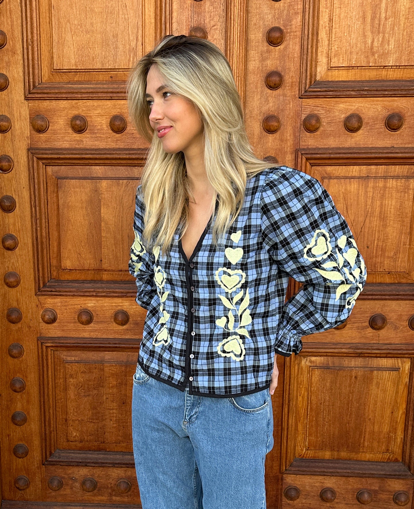 Pre order- Sissel Edelbo, Fran Top, Blue Checks
