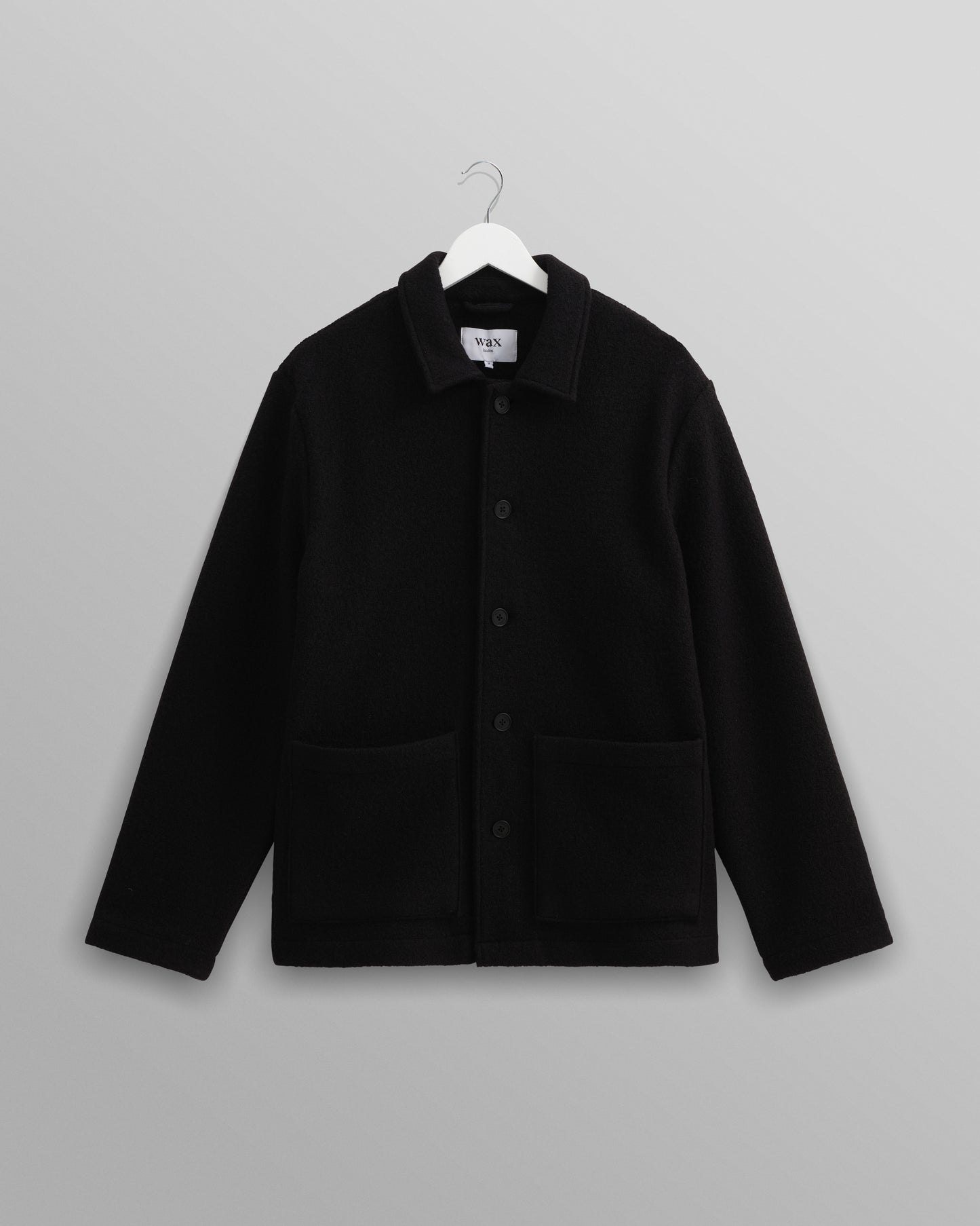 Wax London, GRANT JACKET FELT WOOL, BLACK