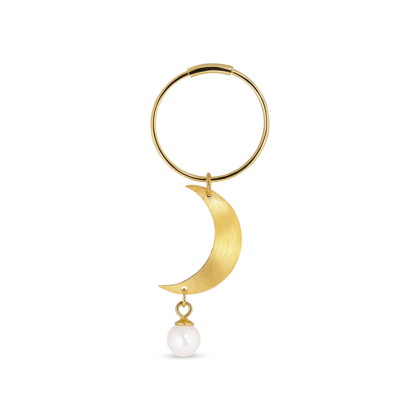 Jane Kønig, Half Moon Creole With Pearl Ørering, Guld
