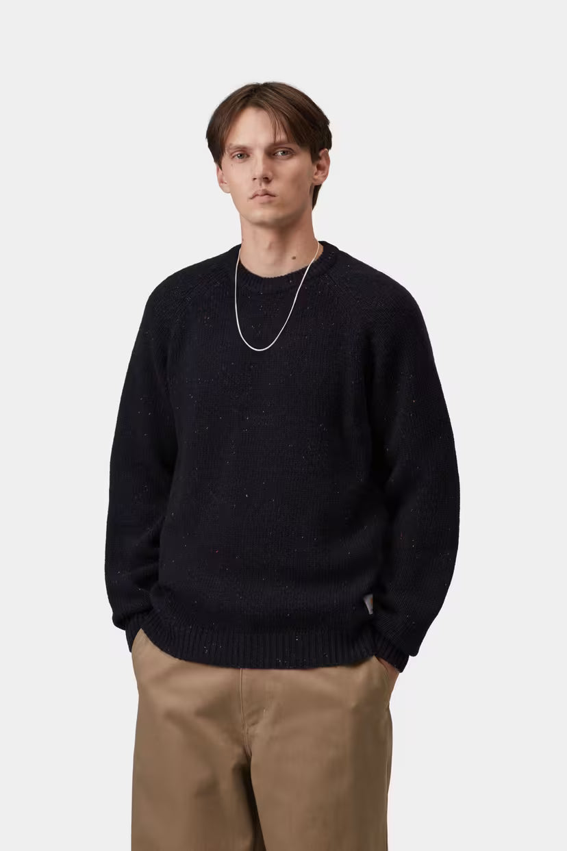 Carhartt WIP, Anglistic Sweater, Speckled Navy