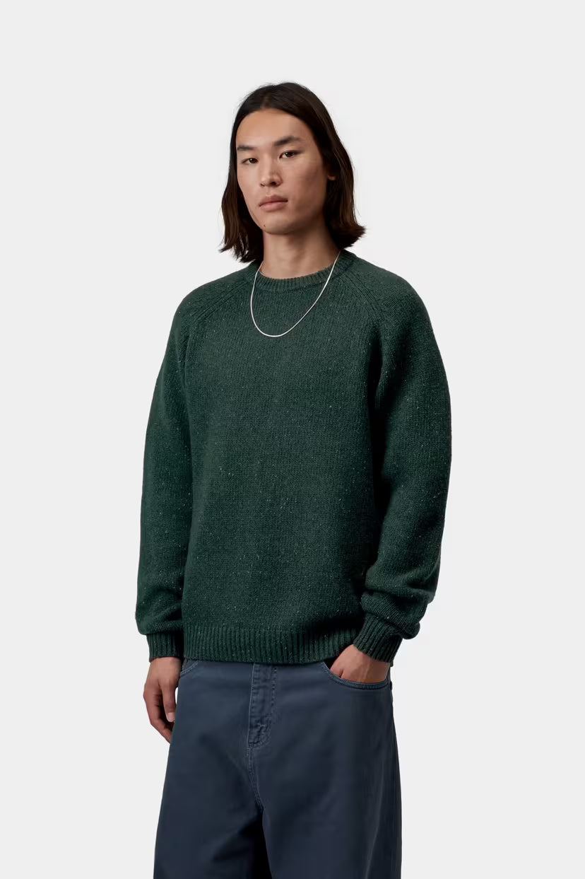 Carhartt WIP, Anglistic Sweater, Speckled Dark Scarab