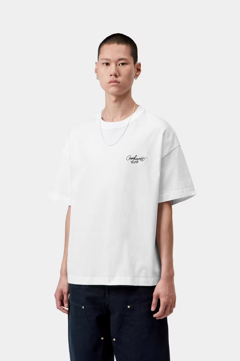Carhartt WIP, S/S Signature Script T-Shirt, White