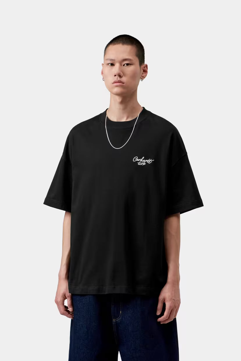 Carhartt WIP, S/S Signature Script T-Shirt, Black