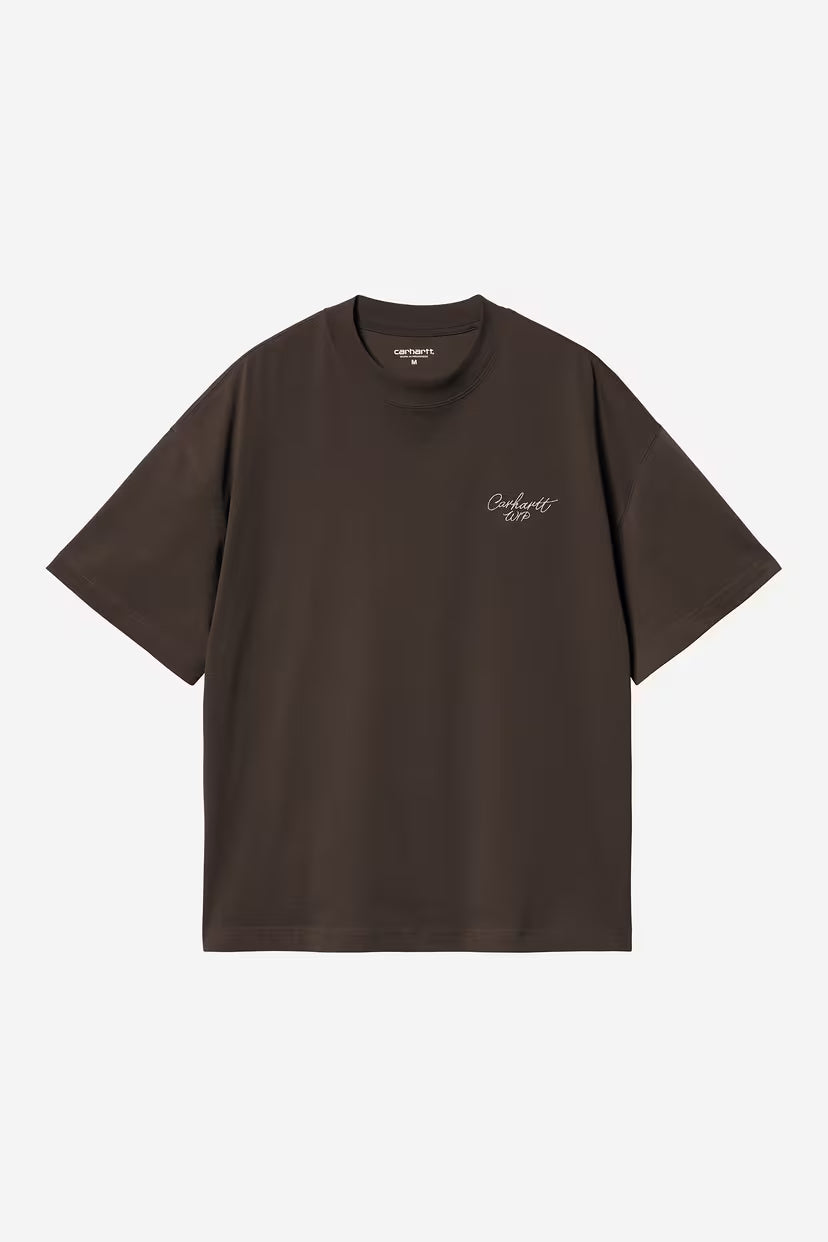 Carhartt WIP, S/S Signature Script T-Shirt, Tobacco
