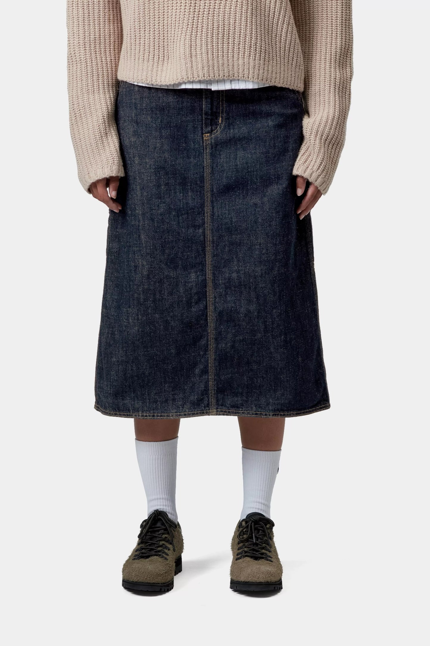 Carhartt WIP, W' Single Knee Skirt, Blue Rinsed