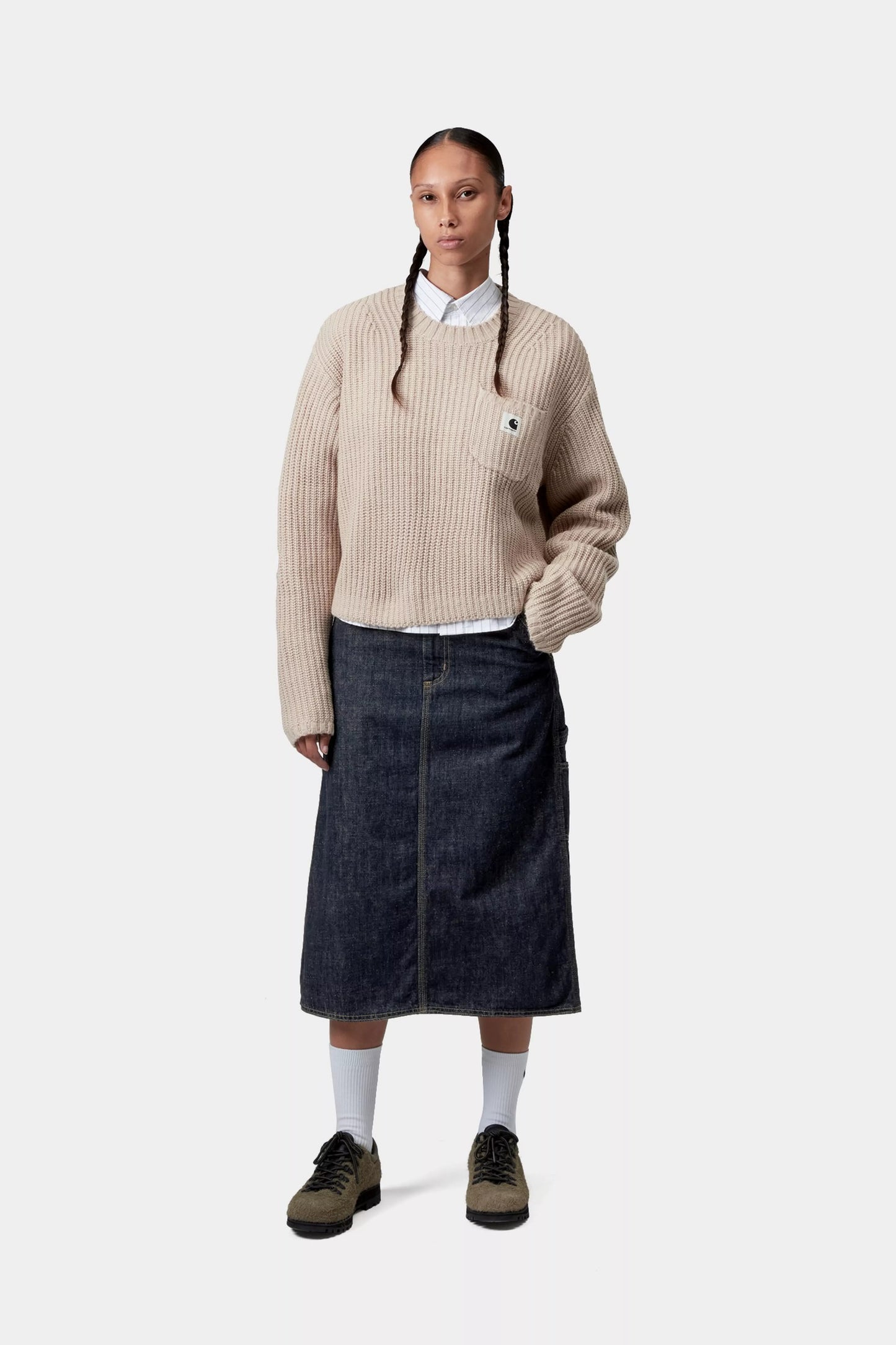 Carhartt WIP, W' Single Knee Skirt, Blue Rinsed