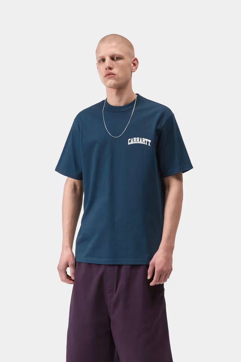 Carhartt WIP, S/S University Script T-Shirt, River Blue