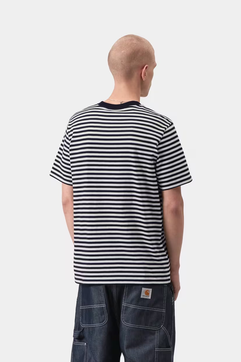 Carhartt WIP, S/S Ezra Pocket T-Shirt, Ezra Stripe Black / Wax