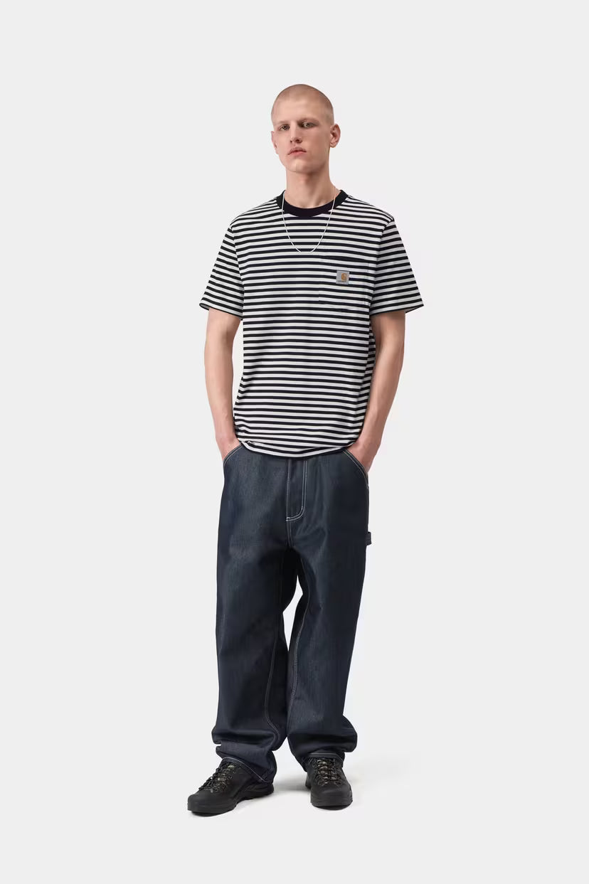 Carhartt WIP, S/S Ezra Pocket T-Shirt, Ezra Stripe Black / Wax