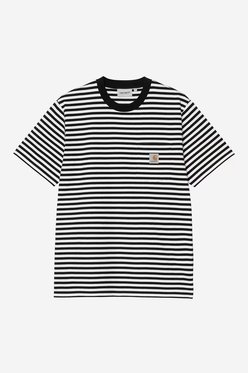 Carhartt WIP, S/S Ezra Pocket T-Shirt, Ezra Stripe Black / Wax