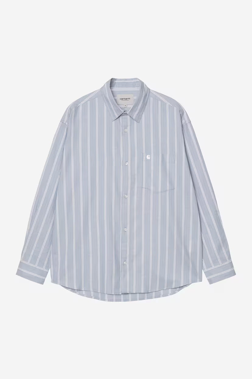 Carhartt WIP, L/S Beale Shirt, Gentle Blue / White