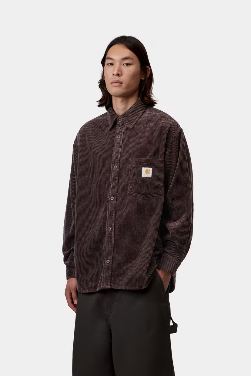 Carhartt WIP, L/S Loyde Shirt, Palisander, Rinsed