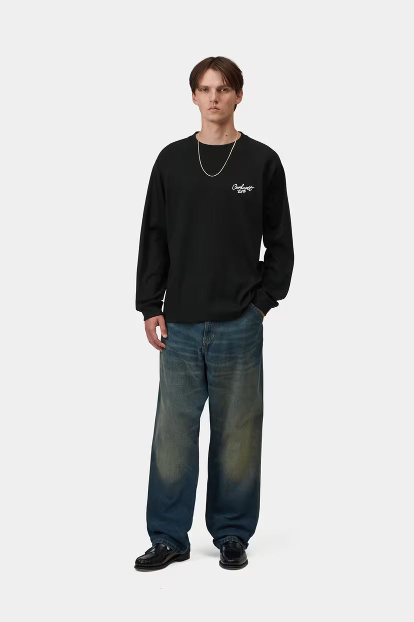 Carhartt WIP, L/S Signature Rib T-Shirt, Black