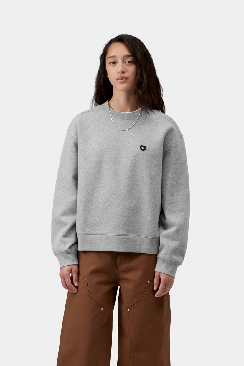 Carhartt WIP, W' Small Heart Patch Sweatshirt, Grey Heather