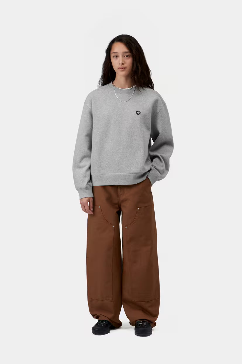 Carhartt WIP, W' Small Heart Patch Sweatshirt, Grey Heather