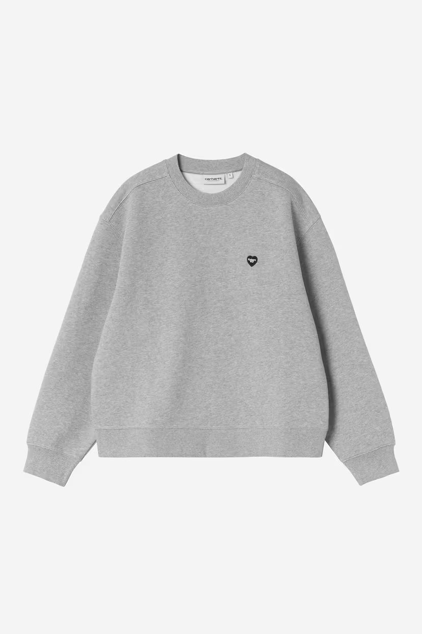 Carhartt WIP, W' Small Heart Patch Sweatshirt, Grey Heather
