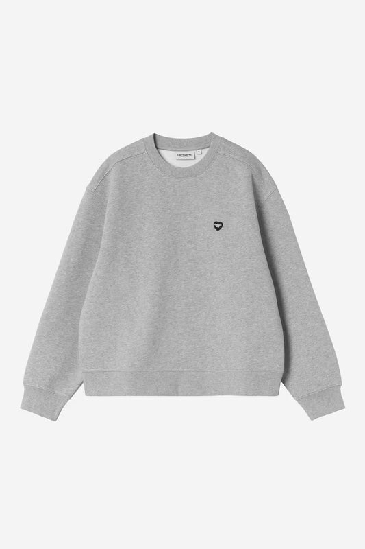 Carhartt WIP, W' Small Heart Patch Sweatshirt, Grey Heather