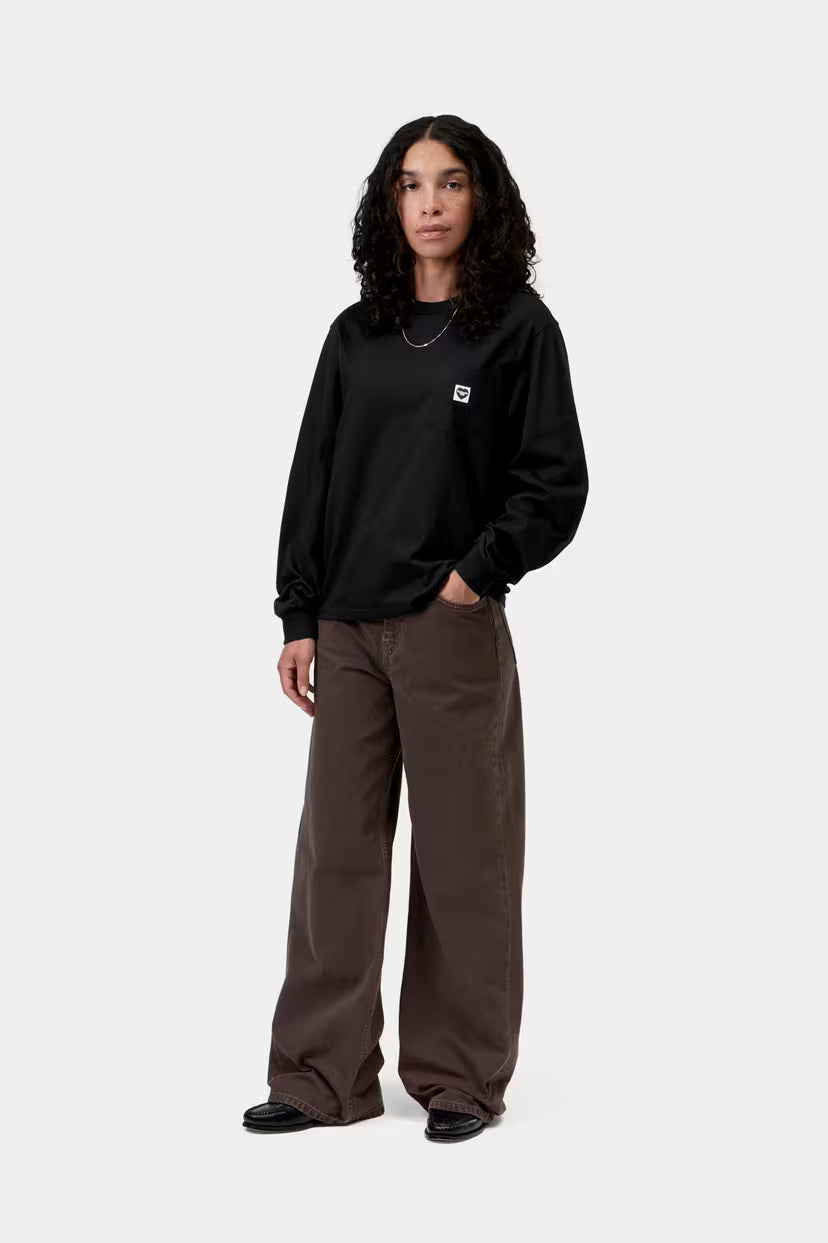Carhartt WIP, W'L/S Pocket Small Heart T-Shirt, Black