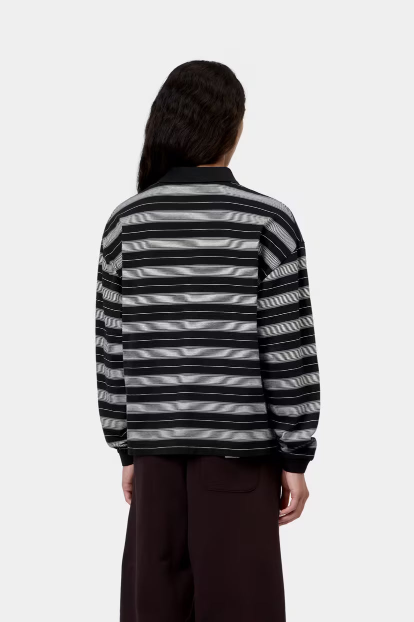 Carhartt WIP, W' L/S Bronson Polo, Bronson Stripe, Black