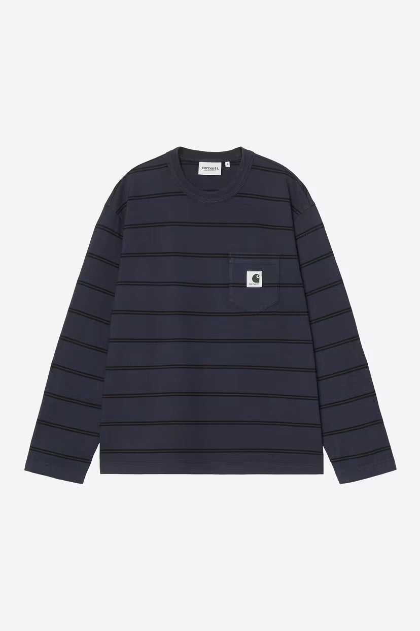 Carhartt WIP, W' L/S Cardona Pocket T-Shirt, Natural / Dark Navy