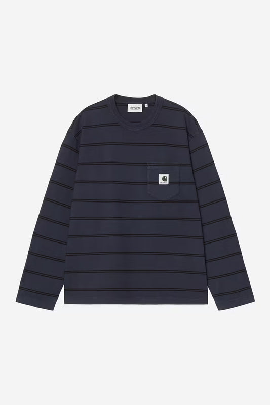 Carhartt WIP, W' L/S Cardona Pocket T-Shirt, Natural / Dark Navy