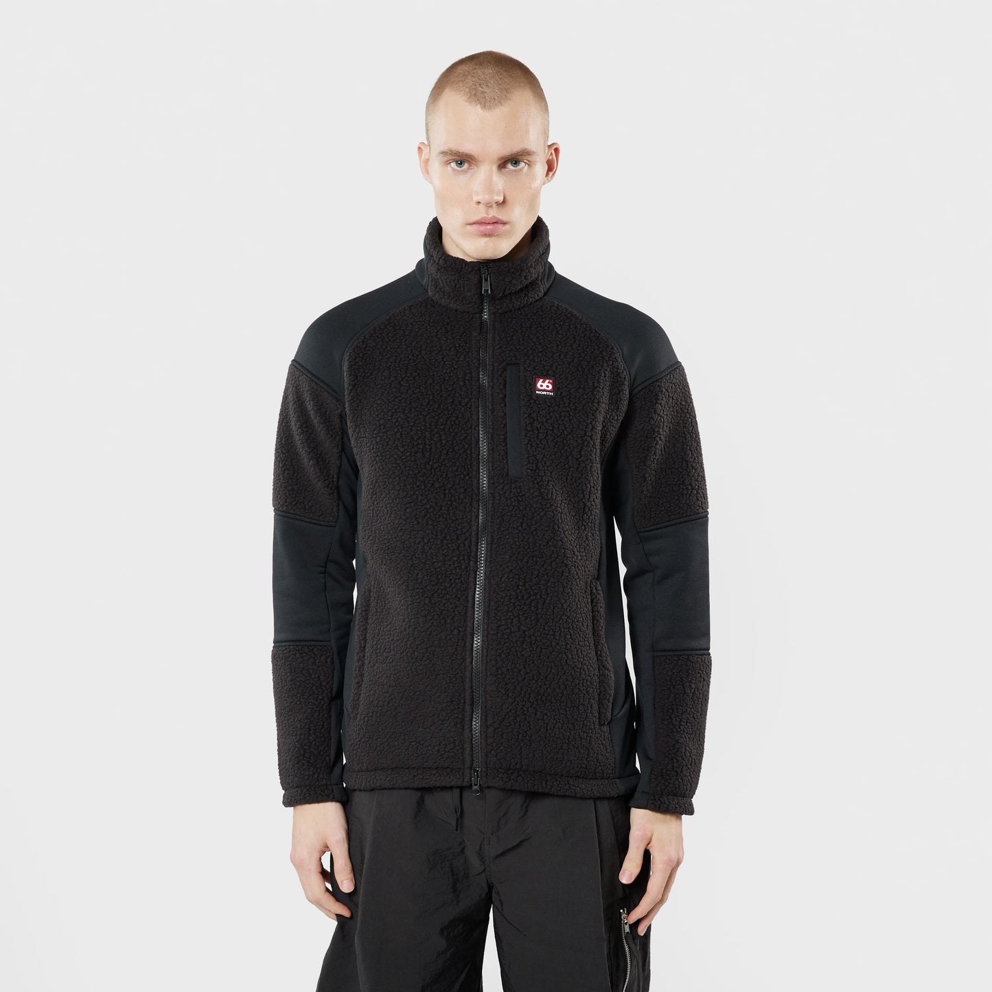 66 NORTH, Tindur Technical Shearling Jacket, Black