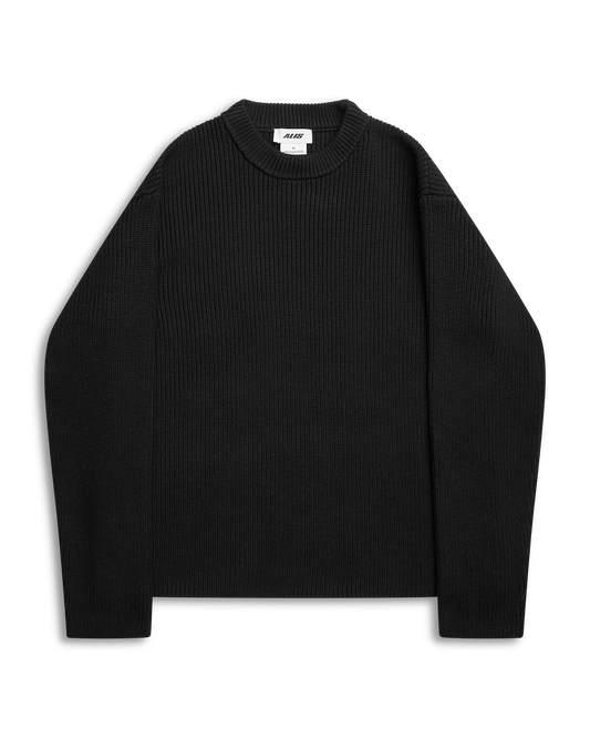 ALIS, LEDLEY RIB KNITTED PULL OVER, Black