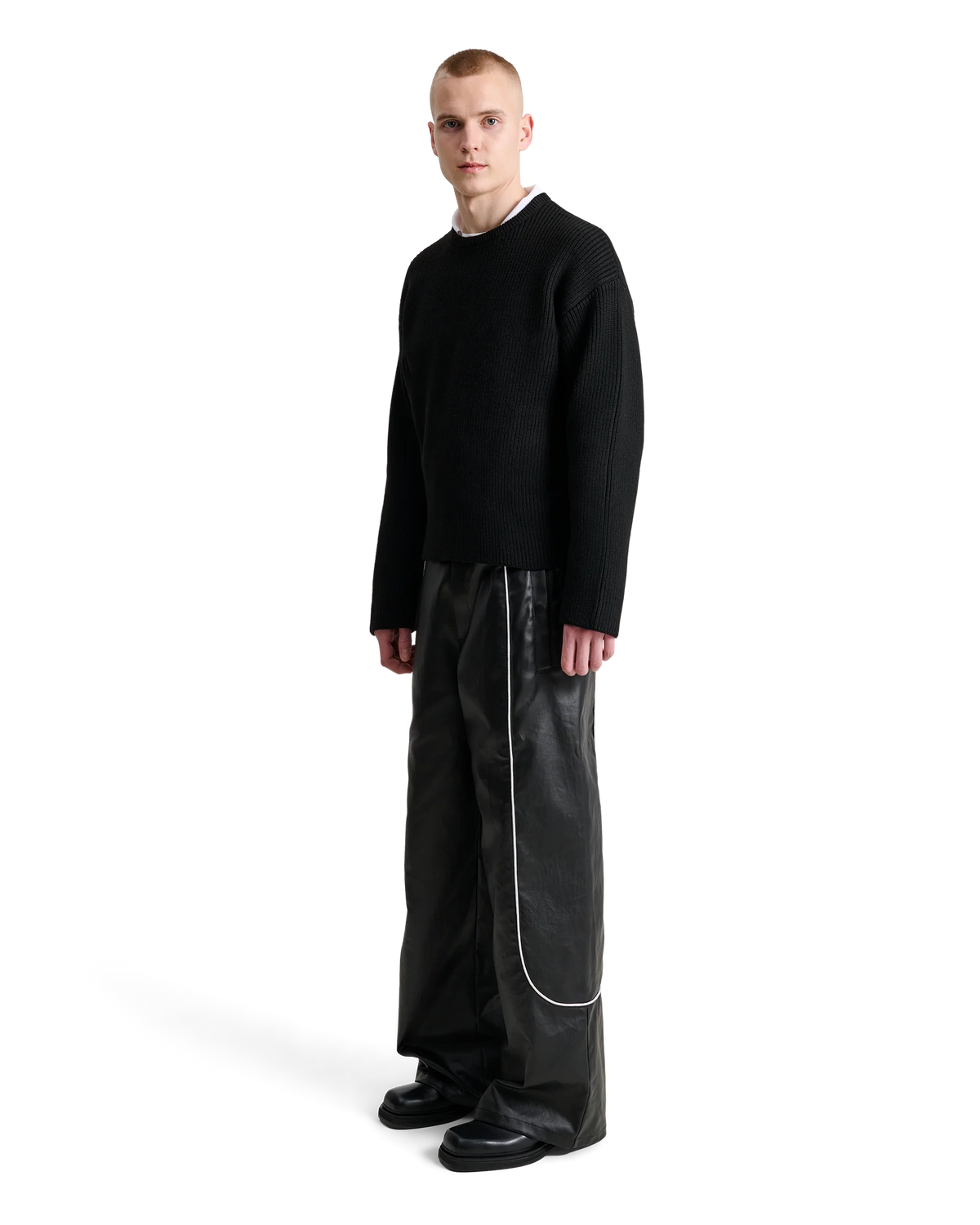 ALIS, LEDLEY RIB KNITTED PULL OVER, Black