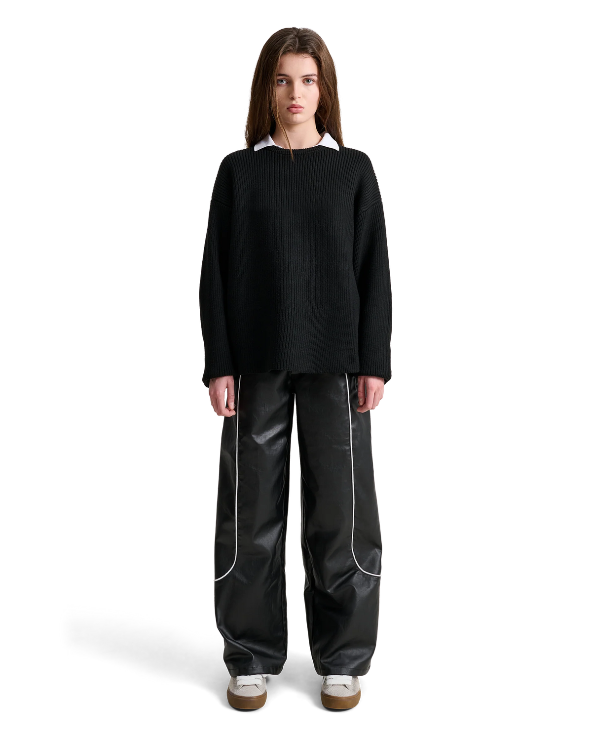 ALIS, LEDLEY RIB KNITTED PULL OVER, Black