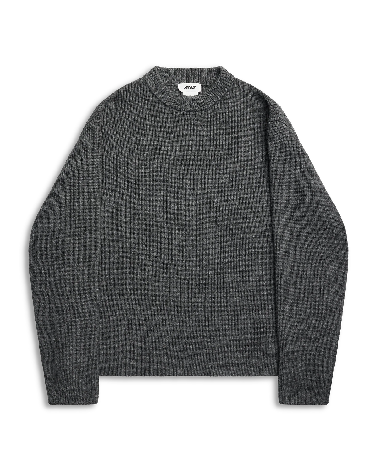 ALIS, LEDLEY RIB KNITTED PULL OVER, Dark Grey