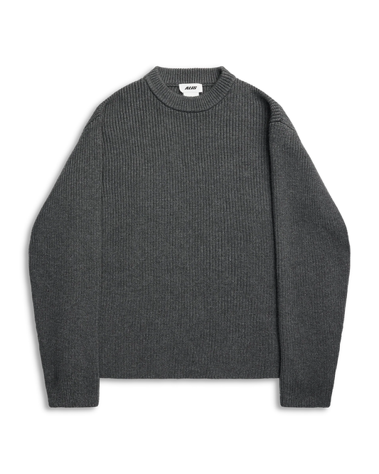 ALIS, LEDLEY RIB KNITTED PULL OVER, Dark Grey